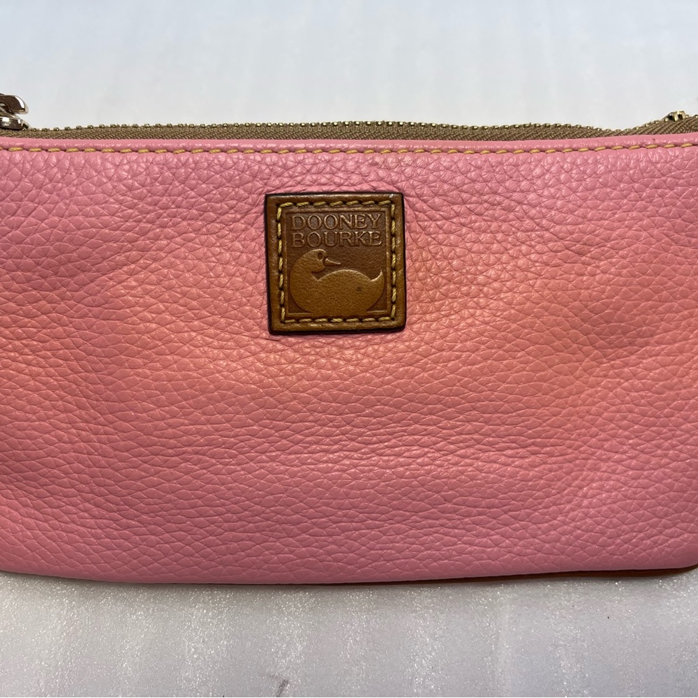 Dooney & Bourke Card Holder Pink Pebbled Leather Bag Pouch DB Pouch